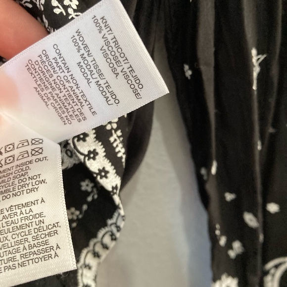 Lucky Brand Boho Floral Neutral Casual Western Long Sleeve Soft Top - Picture 5 of 6